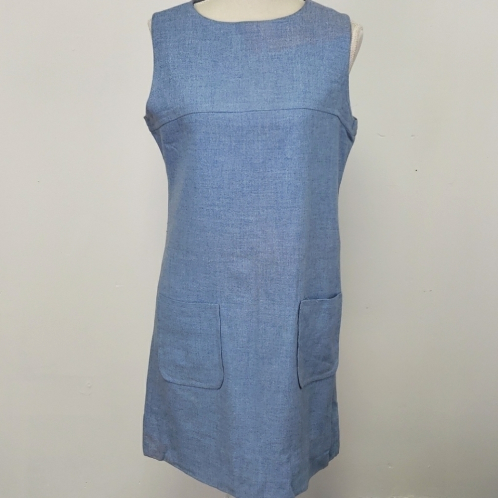 Vintage 60s Jumper Sleeveless Shift Dress M GUC